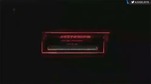 A glitchy red screen of a system rebooting with a ASCII progress bar filling up.