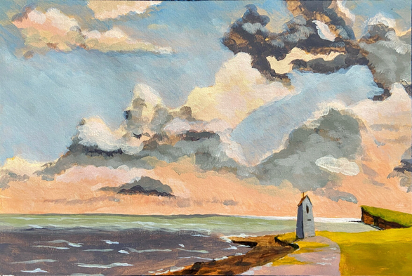 Sea and Sky
#acrylic #painting
From a tutorial by Will Kemp