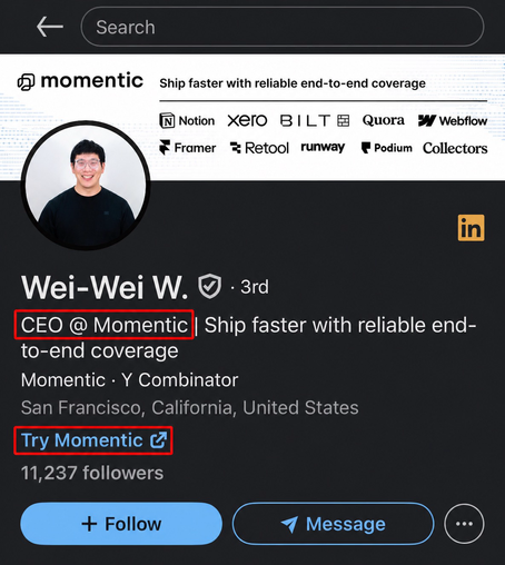 Wei-Wei W. CEO @ Momentic | LinkedIn