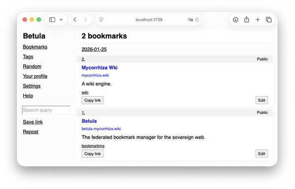 Screenshot of Betula