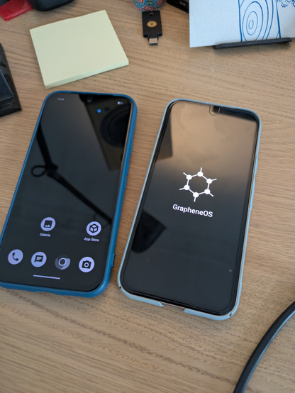 Two Pixel 8a devices now running GrapheneOS 