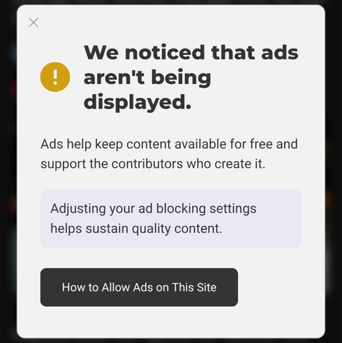 A pop-up from a website that doesn't respect my do not track request.